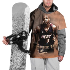 Накидка на куртку 3D с принтом Баскетболист Dwyane Wade в Тюмени, 100% полиэстер |  | Тематика изображения на принте: chicago bulls | баскетбол | буллз | дуэйн уэйд | нба | чикаго