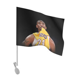 Флаг для автомобиля с принтом Kobe Bryant в Тюмени, 100% полиэстер | Размер: 30*21 см | kobe bryant | lakers | los angeles lakers | nba. | баскетбол | баскетболист | коби брайант | лайкерс | лос анджелес лейкерс | нба