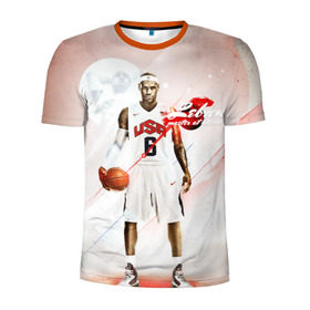 Мужская футболка 3D спортивная с принтом LeBron James в Тюмени, 100% полиэстер с улучшенными характеристиками | приталенный силуэт, круглая горловина, широкие плечи, сужается к линии бедра | Тематика изображения на принте: cleveland cavaliers | lebron james | nba. | баскетбол | баскетболист | джеймс леброн | кливленд кавальерс | нба