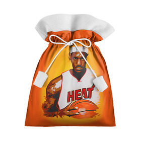 Подарочный 3D мешок с принтом LeBron James в Тюмени, 100% полиэстер | Размер: 29*39 см | Тематика изображения на принте: cleveland cavaliers | lebron james | nba. | баскетбол | баскетболист | джеймс леброн | кливленд кавальерс | нба