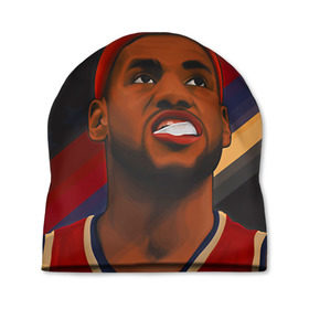 Шапка 3D с принтом LeBron James в Тюмени, 100% полиэстер | универсальный размер, печать по всей поверхности изделия | cleveland cavaliers | lebron james | nba. | баскетбол | баскетболист | джеймс леброн | кливленд кавальерс | нба