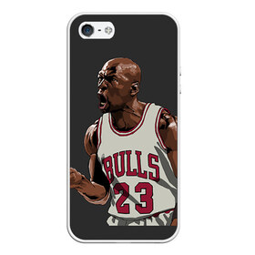 Чехол для iPhone 5/5S матовый с принтом Michael Jordan в Тюмени, Силикон | Область печати: задняя сторона чехла, без боковых панелей | chicago bulls | michael jeffrey jordan | nba. | баскетбол | баскетболист | вашингтон уизардс | майкл джордан | нба | чикаго | чикаго буллз