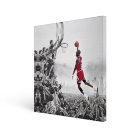 Холст квадратный с принтом Michael Jordan в Тюмени, 100% ПВХ |  | chicago bulls | michael jeffrey jordan | nba. | баскетбол | баскетболист | вашингтон уизардс | майкл джордан | нба | чикаго | чикаго буллз
