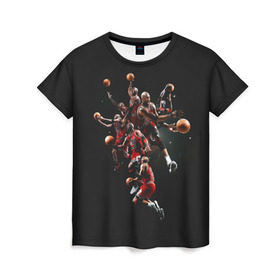 Женская футболка 3D с принтом Michael Jordan в Тюмени, 100% полиэфир ( синтетическое хлопкоподобное полотно) | прямой крой, круглый вырез горловины, длина до линии бедер | chicago bulls | michael jeffrey jordan | nba. | баскетбол | баскетболист | вашингтон уизардс | майкл джордан | нба | чикаго | чикаго буллз