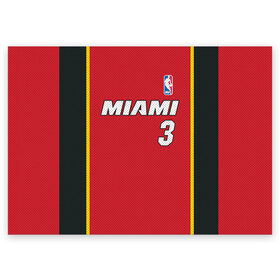 Поздравительная открытка с принтом Miami Heat 3 в Тюмени, 100% бумага | плотность бумаги 280 г/м2, матовая, на обратной стороне линовка и место для марки
 | 3 | dwyane wade | miami heat | nba |  дуэйн уэйд | баскетбол | майами | майами хит | нба