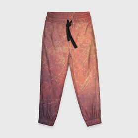 Детские брюки 3D с принтом Космические пятна в Тюмени, 100% полиэстер | манжеты по низу, эластичный пояс регулируется шнурком, по бокам два кармана без застежек, внутренняя часть кармана из мелкой сетки | кометы | космос | оранжевый | пятна | текстура | царапины