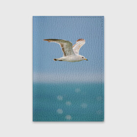Обложка для паспорта матовая кожа с принтом Чайка в Тюмени, натуральная матовая кожа | размер 19,3 х 13,7 см; прозрачные пластиковые крепления | вода | море | пернатые | природа | простор | птица | свобода | солнце | чайка