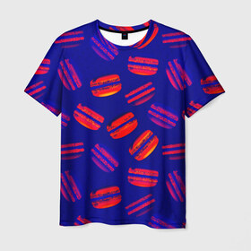 Мужская футболка 3D с принтом macaron в Тюмени, 100% полиэфир | прямой крой, круглый вырез горловины, длина до линии бедер | Тематика изображения на принте: dessert | macaron | выпечка | макарун | печенье | черешня