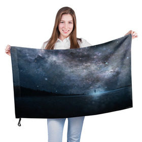 Флаг 3D с принтом Звездное небо в Тюмени, 100% полиэстер | плотность ткани — 95 г/м2, размер — 67 х 109 см. Принт наносится с одной стороны | вселенная | галактика | звезды | небо | ночь
