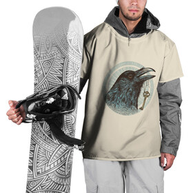 Накидка на куртку 3D с принтом Ворон в Тюмени, 100% полиэстер |  | animal | animals | crow | ворон | животное | животные