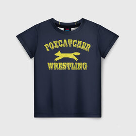 Детская футболка 3D с принтом Foxcather team в Тюмени, 100% гипоаллергенный полиэфир | прямой крой, круглый вырез горловины, длина до линии бедер, чуть спущенное плечо, ткань немного тянется | Тематика изображения на принте: foxcatcher | freestyle | wrestling | борьба | вольная