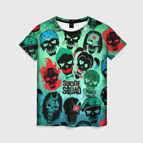 Женская футболка 3D с принтом Suicide Squad в Тюмени, 100% полиэфир ( синтетическое хлопкоподобное полотно) | прямой крой, круглый вырез горловины, длина до линии бедер | Тематика изображения на принте: harley quinn | suicide squad | харли квинн