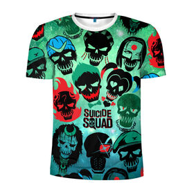 Мужская футболка 3D спортивная с принтом Suicide Squad в Тюмени, 100% полиэстер с улучшенными характеристиками | приталенный силуэт, круглая горловина, широкие плечи, сужается к линии бедра | Тематика изображения на принте: harley quinn | suicide squad | харли квинн