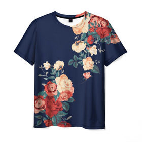 Мужская футболка 3D с принтом Fashion flowers в Тюмени, 100% полиэфир | прямой крой, круглый вырез горловины, длина до линии бедер | Тематика изображения на принте: fashion | flower | мода | фэшн | цветы
