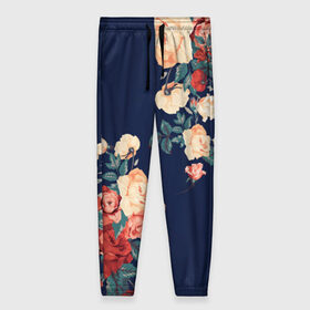 Женские брюки 3D с принтом Fashion flowers в Тюмени, полиэстер 100% | прямой крой, два кармана без застежек по бокам, с мягкой трикотажной резинкой на поясе и по низу штанин. В поясе для дополнительного комфорта — широкие завязки | fashion | flower | мода | фэшн | цветы