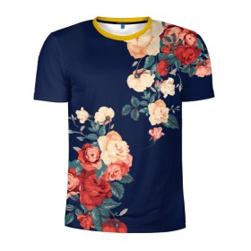 Мужская футболка 3D спортивная с принтом Fashion flowers в Тюмени, 100% полиэстер с улучшенными характеристиками | приталенный силуэт, круглая горловина, широкие плечи, сужается к линии бедра | Тематика изображения на принте: fashion | flower | мода | фэшн | цветы