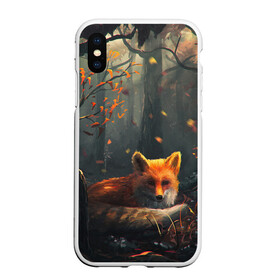 Чехол для iPhone XS Max матовый с принтом Лиса в Тюмени, Силикон | Область печати: задняя сторона чехла, без боковых панелей | autum | forest | fox | лес | лиса | осень