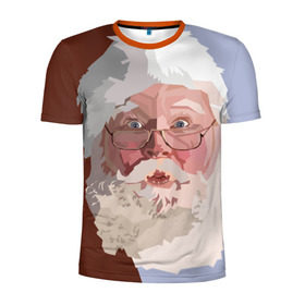 Мужская футболка 3D спортивная с принтом Санта Клаус в стиле WPAP в Тюмени, 100% полиэстер с улучшенными характеристиками | приталенный силуэт, круглая горловина, широкие плечи, сужается к линии бедра | веселье | дед мороз | новый год | праздник | санта
