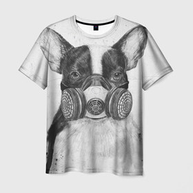 Мужская футболка 3D с принтом Cool Dog в Тюмени, 100% полиэфир | прямой крой, круглый вырез горловины, длина до линии бедер | красивый | крутой | маска | пес | рисунок | узор