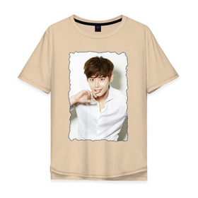 Мужская футболка хлопок Oversize с принтом Ли Чон Сок в Тюмени, 100% хлопок | свободный крой, круглый ворот, “спинка” длиннее передней части | korea | актер | дорамы. дорама | корейская дорама | корейские дорамы | корея | ли чон сок