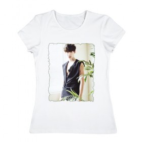 Женская футболка хлопок с принтом Дорамы в Тюмени, 100% хлопок | прямой крой, круглый вырез горловины, длина до линии бедер, слегка спущенное плечо | korea | актер | дорамы. дорама | корейская дорама | корейские дорамы | корея
