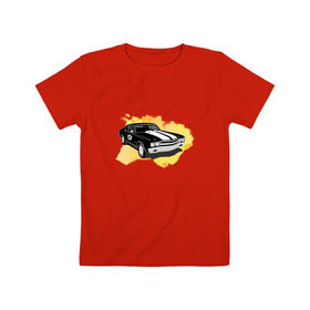Детская футболка хлопок с принтом Chevrolet Chevelle SS в Тюмени, 100% хлопок | круглый вырез горловины, полуприлегающий силуэт, длина до линии бедер | Тематика изображения на принте: chevelle | chevrolet | ss |  шевроле | машина | шевиль