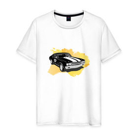Мужская футболка хлопок с принтом Chevrolet Chevelle SS в Тюмени, 100% хлопок | прямой крой, круглый вырез горловины, длина до линии бедер, слегка спущенное плечо. | chevelle | chevrolet | ss |  шевроле | машина | шевиль