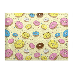 Обложка для студенческого билета с принтом Сладкие пончики в Тюмени, натуральная кожа | Размер: 11*8 см; Печать на всей внешней стороне | булочки | гомер симпсон | еда | пончики | сладости