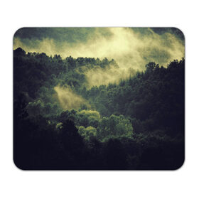 Коврик прямоугольный с принтом туманный лес в Тюмени, натуральный каучук | размер 230 х 185 мм; запечатка лицевой стороны | Тематика изображения на принте: горы | лес | море | охота | приключения | природа | рыбалка | свобода | скалы | туман | туризм | экстрим