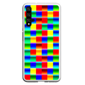Чехол для Honor 20 с принтом Кубики в Тюмени, Силикон | Область печати: задняя сторона чехла, без боковых панелей | абстракция | кубики | пиксели | плитка | разноцветный | яркий