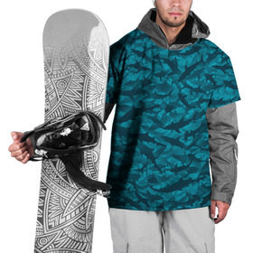 Накидка на куртку 3D с принтом Акулы в Тюмени, 100% полиэстер |  | камуфляж | море | океан | рыба | рыбак | рыбалка