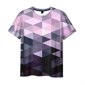 Мужская футболка 3D с принтом Pixel Polygon в Тюмени, 100% полиэфир | прямой крой, круглый вырез горловины, длина до линии бедер | геометрия | полигоны | треугольник