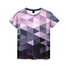 Женская футболка 3D с принтом Pixel Polygon в Тюмени, 100% полиэфир ( синтетическое хлопкоподобное полотно) | прямой крой, круглый вырез горловины, длина до линии бедер | Тематика изображения на принте: геометрия | полигоны | треугольник