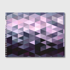 Альбом для рисования с принтом Pixel Polygon в Тюмени, 100% бумага
 | матовая бумага, плотность 200 мг. | Тематика изображения на принте: геометрия | полигоны | треугольник