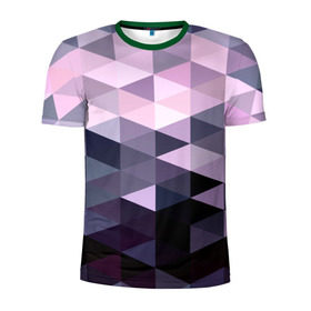 Мужская футболка 3D спортивная с принтом Pixel Polygon в Тюмени, 100% полиэстер с улучшенными характеристиками | приталенный силуэт, круглая горловина, широкие плечи, сужается к линии бедра | Тематика изображения на принте: геометрия | полигоны | треугольник