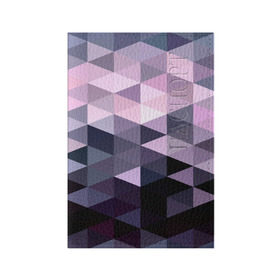 Обложка для паспорта матовая кожа с принтом Pixel Polygon в Тюмени, натуральная матовая кожа | размер 19,3 х 13,7 см; прозрачные пластиковые крепления | Тематика изображения на принте: геометрия | полигоны | треугольник