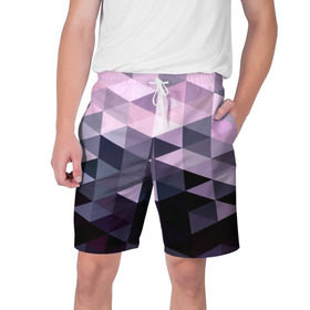 Мужские шорты 3D с принтом Pixel Polygon в Тюмени,  полиэстер 100% | прямой крой, два кармана без застежек по бокам. Мягкая трикотажная резинка на поясе, внутри которой широкие завязки. Длина чуть выше колен | геометрия | полигоны | треугольник