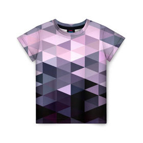Детская футболка 3D с принтом Pixel Polygon в Тюмени, 100% гипоаллергенный полиэфир | прямой крой, круглый вырез горловины, длина до линии бедер, чуть спущенное плечо, ткань немного тянется | геометрия | полигоны | треугольник