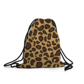 Рюкзак-мешок 3D с принтом Шкура леопарда в Тюмени, 100% полиэстер | плотность ткани — 200 г/м2, размер — 35 х 45 см; лямки — толстые шнурки, застежка на шнуровке, без карманов и подкладки | 
