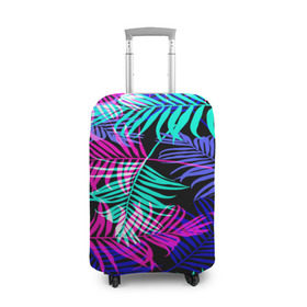 Чехол для чемодана 3D с принтом Hawaii ? в Тюмени, 86% полиэфир, 14% спандекс | двустороннее нанесение принта, прорези для ручек и колес | листья | паттерн | разноцветный | тропики | яркий