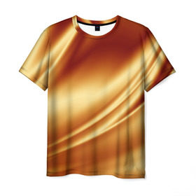 Мужская футболка 3D с принтом Golden Silk в Тюмени, 100% полиэфир | прямой крой, круглый вырез горловины, длина до линии бедер | Тематика изображения на принте: gold | golden silk | textile | texture | золотой шёлк | текстиль | текстура | ткань