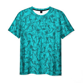 Мужская футболка 3D с принтом Аквалангисты и русалки в Тюмени, 100% полиэфир | прямой крой, круглый вырез горловины, длина до линии бедер | вода | море | океан | охота | рыба | рыбак | рыбалка