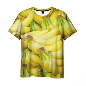 Мужская футболка 3D с принтом бананы в Тюмени, 100% полиэфир | прямой крой, круглый вырез горловины, длина до линии бедер | 
