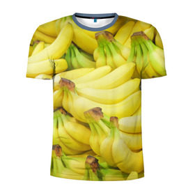 Мужская футболка 3D спортивная с принтом бананы в Тюмени, 100% полиэстер с улучшенными характеристиками | приталенный силуэт, круглая горловина, широкие плечи, сужается к линии бедра | 