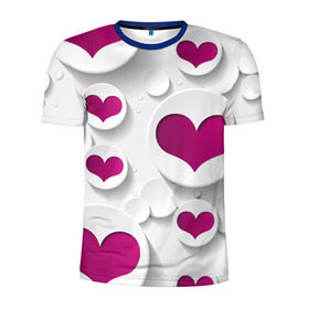 Мужская футболка 3D спортивная с принтом серца в Тюмени, 100% полиэстер с улучшенными характеристиками | приталенный силуэт, круглая горловина, широкие плечи, сужается к линии бедра | сердце