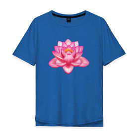 Мужская футболка хлопок Oversize с принтом Индийский Лотос в Тюмени, 100% хлопок | свободный крой, круглый ворот, “спинка” длиннее передней части | индийский | йога | лотос | цветок