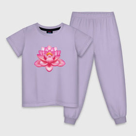 Детская пижама хлопок с принтом Индийский Лотос в Тюмени, 100% хлопок |  брюки и футболка прямого кроя, без карманов, на брюках мягкая резинка на поясе и по низу штанин
 | Тематика изображения на принте: индийский | йога | лотос | цветок