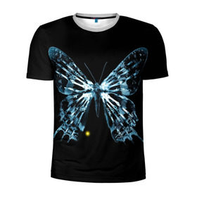 Мужская футболка 3D спортивная с принтом За Гранью в Тюмени, 100% полиэстер с улучшенными характеристиками | приталенный силуэт, круглая горловина, широкие плечи, сужается к линии бедра | Тематика изображения на принте: бабочка | грань | за гранью | кости | рентген