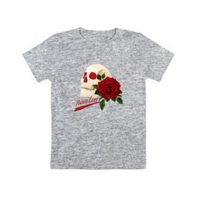 Детская футболка хлопок с принтом Poison Love в Тюмени, 100% хлопок | круглый вырез горловины, полуприлегающий силуэт, длина до линии бедер | death | готика | готичная | любовь | роза | череп | эмо | яд