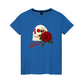 Женская футболка хлопок с принтом Poison Love в Тюмени, 100% хлопок | прямой крой, круглый вырез горловины, длина до линии бедер, слегка спущенное плечо | death | готика | готичная | любовь | роза | череп | эмо | яд